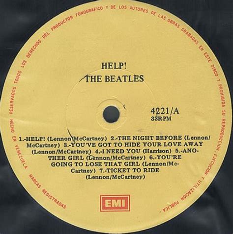 The Beatles Help Venezuelan Vinyl Lp Album Lp Record 316296