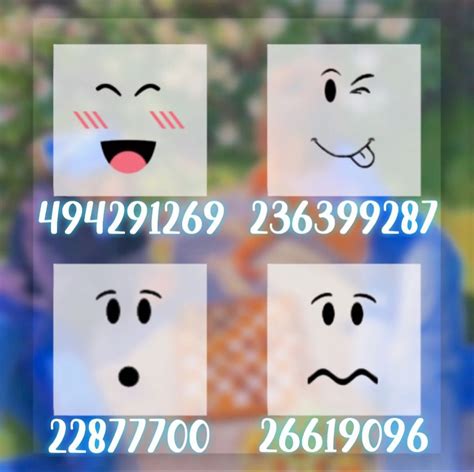 Bloxburg Face Codes 2021 Roblox Face Id List None Of These Are