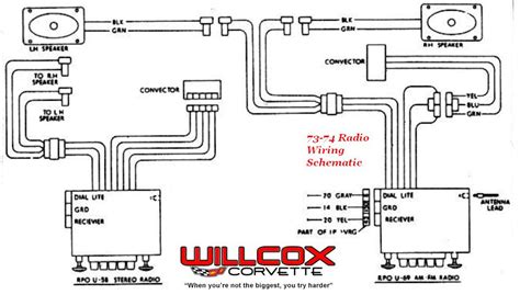 1973-1974 Corvette Radio Wiring Schematic | Willcox Corvette, Inc.