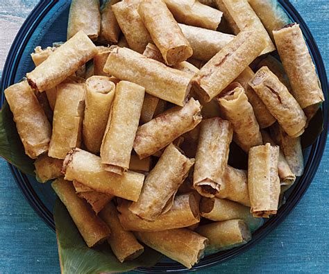 Crunchy chicken spring rolls with blood orange sauce. Lumpia Shanghai (Filipino Spring Rolls) - Recipe - FineCooking