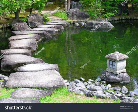 Japan Zen Path Garden Pond Surrounded Stock Photo 67421749 Shutterstock