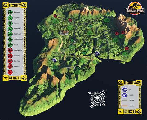 Heres A 3d Model Of Jurassic Park Made Into A Map For The Visitors Jurassic World Park