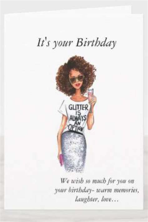 African American Female Birthday Card In 2021 Birthday Cards For Women African