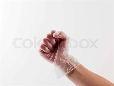 Hand In Glove Isolated On White Stock Image Colourbox