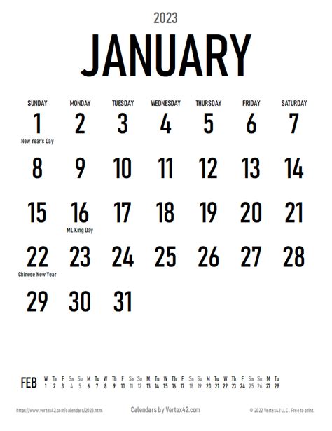 2023 Minimalist Printable Calendars Simple Planner Etsy White Shipping