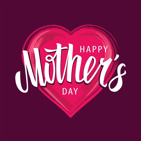 Download Happy Mother's Day Vector Lettering on Heart Shape - Download Free Vectors, Clipart Graphics ...