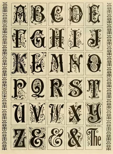 Beautiful Vintage Typography Sample Sheet Alphabet De Police De