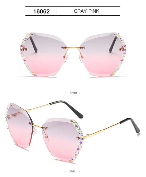 16062 Designer Bling Diamond Women Rhinestone Sunglasses Handmade Oversized Sunglasses Uv400