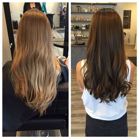 Purchase a box of brown hair dye. Natural blonde to root color brunette | Hair inspiration ...