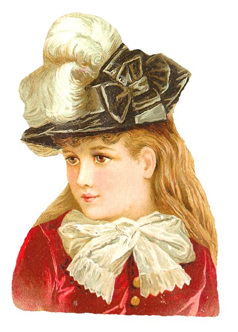 Antique Images: Free Vintage Girl Fashion Image Stylish Feather Hat