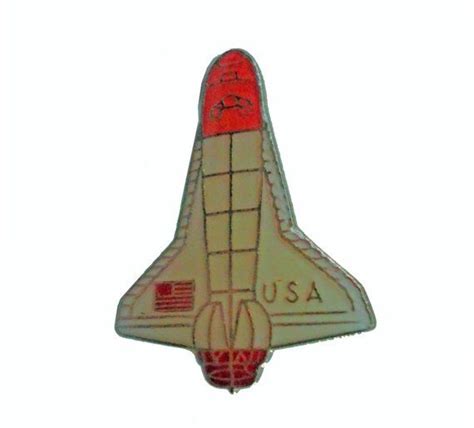 Nasa Rocket Ship Space Shuttle Usa Vintage Enamel Pin Lapel Badge