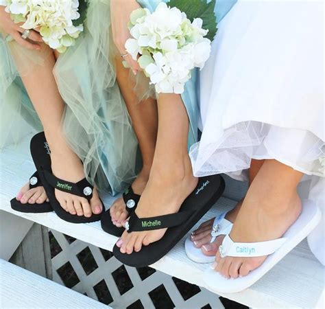 Personalized Bridal And Bridesmaids Flip Flops