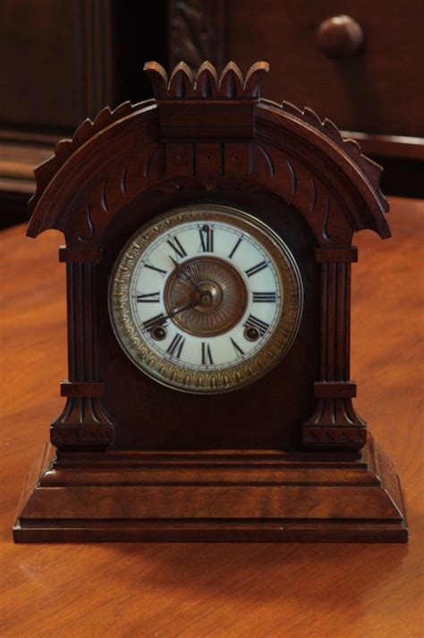 Victorian Ansonia Walnut Antique Clock