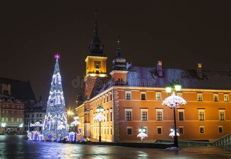 Warsaw Castle Square In The Christmas Holidays Stock Photo Image Of