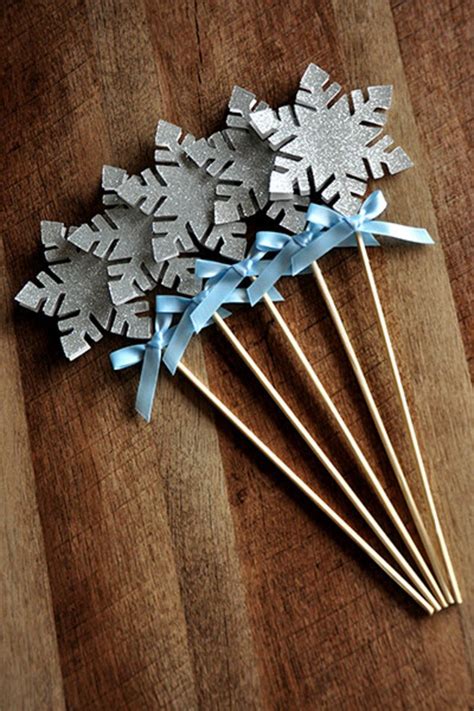 Frozen Birthday Party Decoration Snowflake Wands Snowflake Etsy