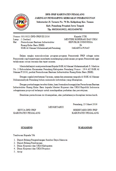 02.sehubungan dengan perkara di atas, saya mewakili pihak ahli jawatan kuasa pelaksana bagi. CONTOH SURAT PERMOHONAN BANTUAN INFRASTRUKTUR RUANG KELAS ...