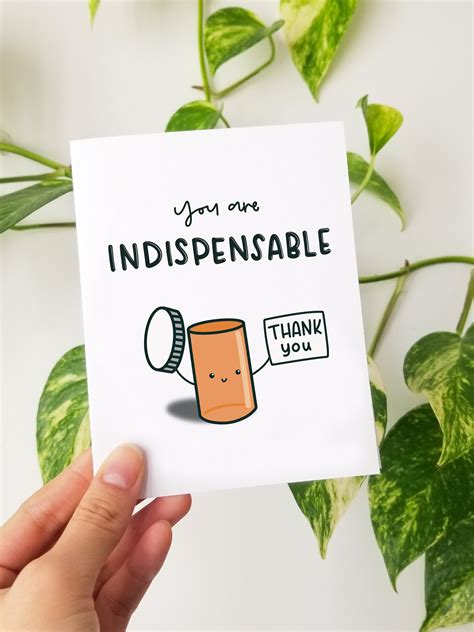 You Are Indispensable Funny Medical Greeting Card Thank You Card