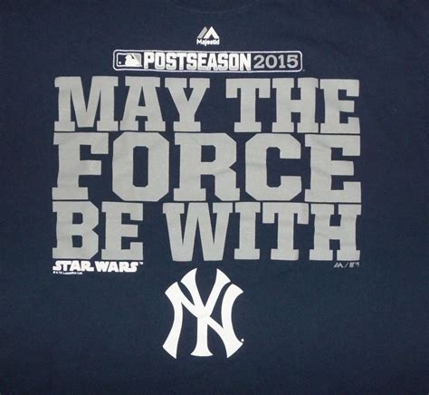 Star Wars Force Be With New York Yankees Playoff T Shirt L Jets Giants