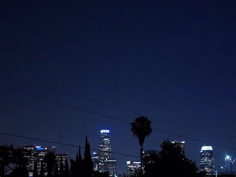 Los Angeles At Twelve Midnight Night On Earth City Background Night
