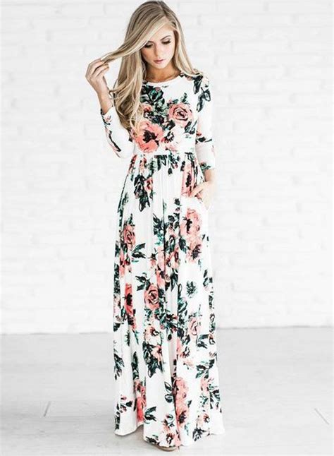 Floral Long Sleeve Maxi Dress STYLESIMO Com