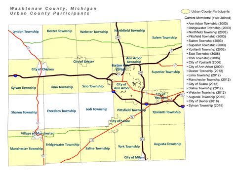 Urban County Maps Washtenaw County Mi