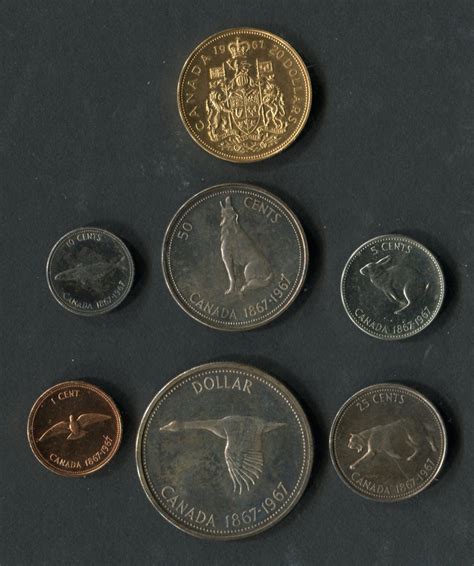 Canada 1967 Specimen Coin Set W 20 Gold