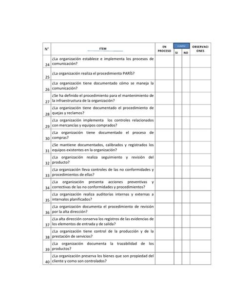 Listas De Chequeo Diagnostico Bpm Politica Ambiental