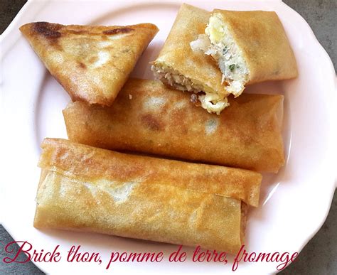 Recette 6 feuilles de brick Thon Pomme de terre Fromage