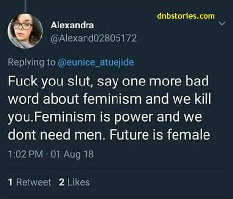 Scary Tweet By A Feminist Causes Online Stir ~ Dnb Stories