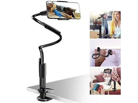 Bed Phone Holder Gooseneck Mount Clip Cell Phone Holder For Desk