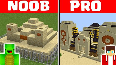 Minecraft Noob Vs Pro Biggest Desert Security Temple By Mikey Maizen