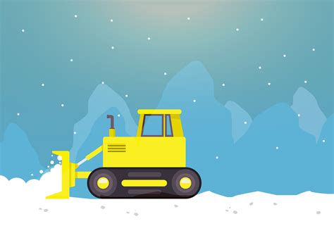 Snow Plow In Action With Mountain 126847 Vector Art At Vecteezy
