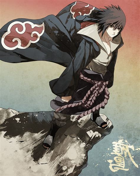 Wallpaper Illustration Anime Boys Cliff Naruto Shippuuden Uchiha