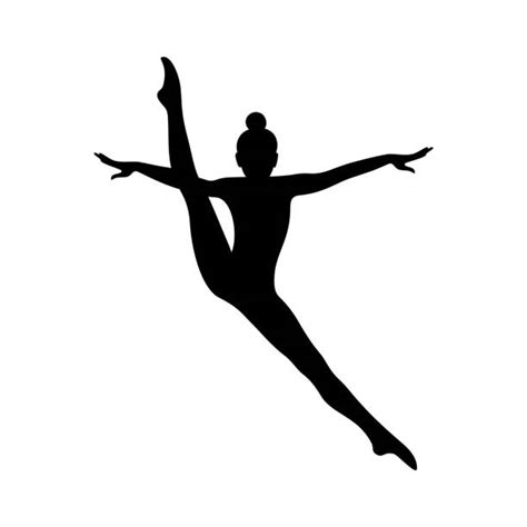 Gymnastic Girl Splits Silhouettes Illustrations Royalty Free Vector