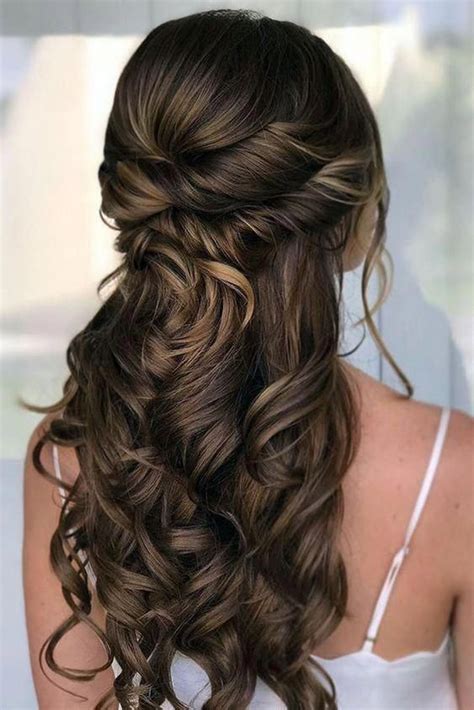 Delightful Wedding Hairstyle On Long Dark Brown Hair Promhair