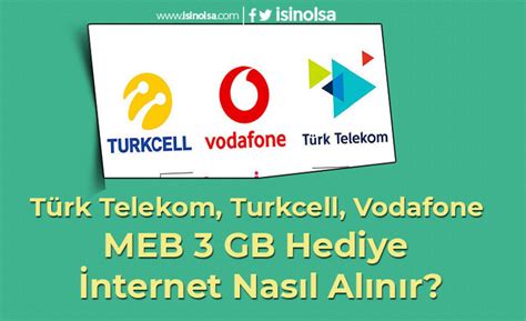 Türk Telekom Turkcell Vodafone MEB 3 GB Hediye İnternet Nasıl Alınır
