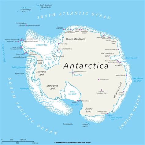 Antarctica Political Map Map Of Antarctica Political
