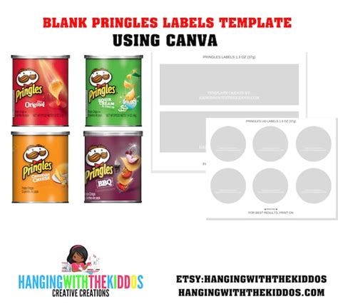Pringles Can Wrapper Label Template 13 Oz Instant