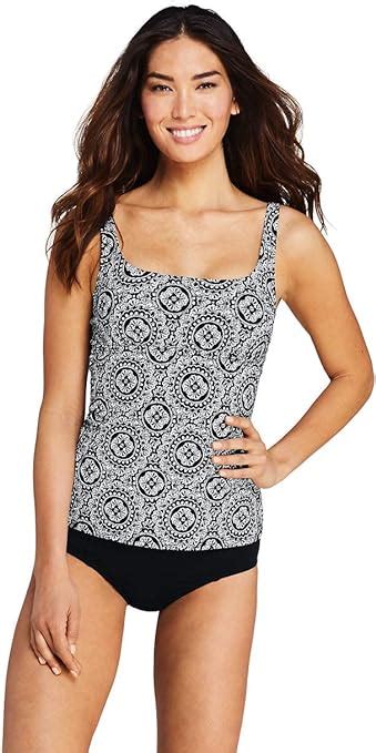Buy Lands End Womens Square Neck Underwire Tankini Top Swimsuit With