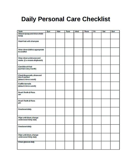 daily checklist template   purposes daily checklist
