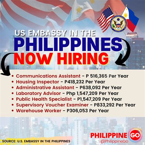 u s embassy in the philippines hiring job openings until october 17 2022 philippine go