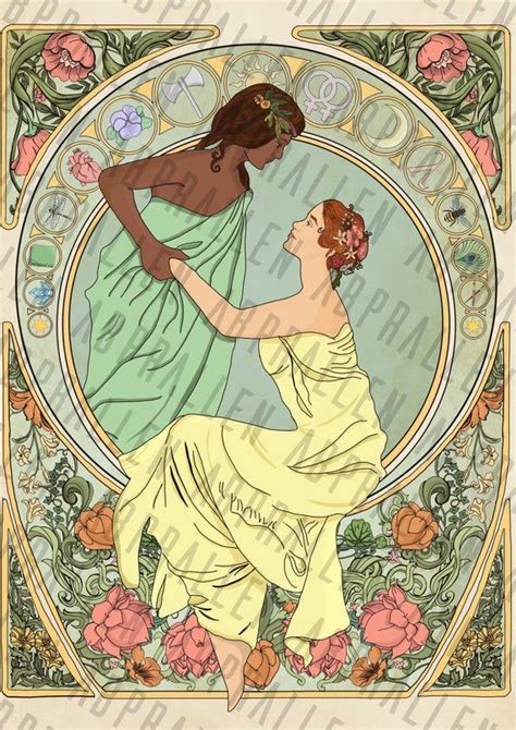 Art Nouveau Print Lesbian Lovers Etsy Art Lesbian Lesbian Art