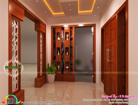 Modular Kitchen Living Bathroom And Foyer Kerala Home Design And