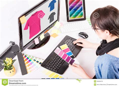 Graphic Designer at Work. Color Samples. Stock Image - Image of pantone ...