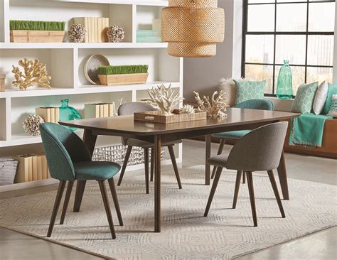 Malone Mid Century Modern Square Five Piece Dining Set By Coaster