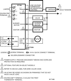 Honeywell 6 wire thermostat wiring diagram. Honeywell R7184b Wiring Diagram