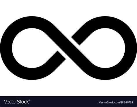 Black Infinity Symbol Icon Simple Flat Royalty Free Vector