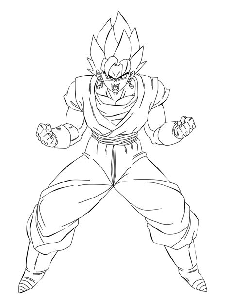 Coloring pages for children : Vegito lineart by thebl on DeviantArt