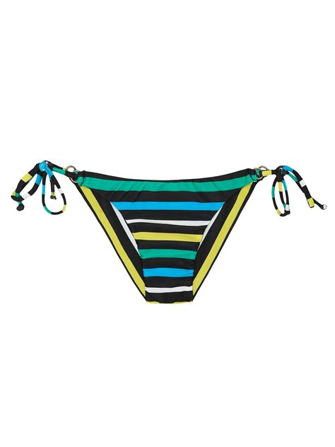 Colourful Striped Brazilian Bikini Bottom With Side Ties Calcinha