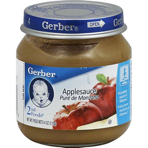 Gerber® 2nd Foods® Applesauce Baby Food 4 Oz Jar Baby Food And Snacks